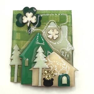 Rare House Pins By Lucinda St. Patrick's Day Pot of Gold 4 Leaf Clover